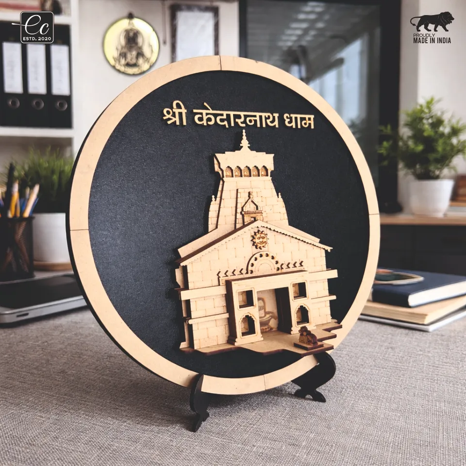 Shri Kedarnath Dham Wooden Art Frame